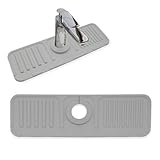 BIO 水はね防止 水切りマット キッチン 蛇口用 シリコン 洗い物対策 お手入れ簡単 汚れ防止 (グレー)