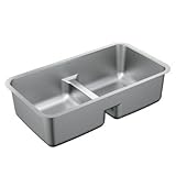 Moen g18252 1800シリーズ32 " x 18 "スチール18ゲージダブルボウルシンクfeaturingロープロファイルDivide、ステンレス