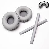 Voarmaks レインボーカラー イヤーパッド ヘッドバンド クッションキット ゼンハイザー HD25 HD250BT HD25-ll HD25S Il HMD25 ヘッドホンフォームカバーに対応 (グレーセット)