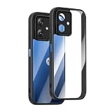 [SinRenn] コンパチブルMotorola Moto G64 5G/Moto G64Y 5G ケース クリア 360°全面保護 薄型 レンズ保護 スマホケース 耐久性 透明PC背面+ソリッドカラー TPUフレーム 耐衝撃 携帯カバー 黄変 擦り傷防止 米軍MIL規格 落下防止 携帯ケース モトローラg64 5G/g64Y 5G/g54 5Gスマホカバー （ブラック）