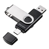 サンワダイレクト USBメモリ USB-C/A 両対応 64GB 5Gbps (USB3.2 Gen1) スイング式 ネックストラップ付 600-3USCA64G