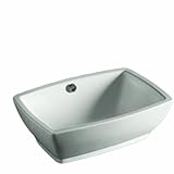 Whitehaus WHKN1065-WH Isabella 21-5/8-Inch Rectangular Above Counter Lavatory Basin with Overflow, W