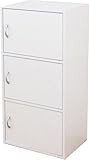 扉付き カラーボックス 3段 収納BOX (ホワイト/WH)
