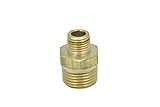 Hommy 六角ニップル 黄銅.真鍮BSPパイプ 異径ユニオン 継手フィッティング1/2" x 1/4" Maleオス BSPP(5個入）