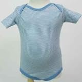 (リビングクラフト)LIVING CRAFTSオーガニックコットン100%半袖ボディスーツ ブルーストライプ サイズ86/92(身長83~92cm目安15~24ヶ月)