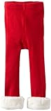 Jefferies Socksベビー女の子FauxファーFootless Tights カラー: レッド
