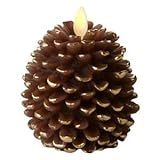Luminara 02186 - 3.5" x 4" Pine Cone Shape (Unscented) Battery Operated Realistic Flame LED Wax Cand