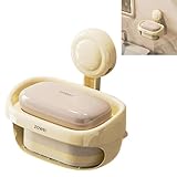 石鹸ケース 石鹸置き 石鹸ホルダー スポンジ付き 吸盤ソープホルダー ソープトレイー 洗面台 水切り 洗面台 バス用品 スポンジ置き ソープディッシュ 固形 ケース 石鹸 壁掛け 吸盤 浴室 (透明ホワイト)