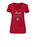 NFL Atlanta Falconsレディース半袖VネックTシャツWinningランク、M、Cardinalヘザー