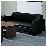 コクヨ 3人掛けソファー 本体 本革製 ブラック CE-253CLGB6 【オフィス応接用】