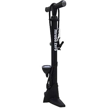 ヒロバ ゼロ 自転車空気入れ フロアポンプ プラスチック製 ゲージ付 160psi 11bar クレバーバルブ搭載 仏式 米式 英式バルブ対応 GZMT07