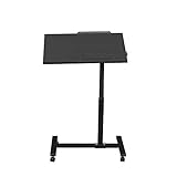 HomeSailing 昇降式ノートパソコンテスク PCデスク サイドテーブル 昇降テーブル 排熱設計 金属製 ブラック