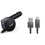【Type-Cケーブル セット】 エレコム カーチャージャー シガーソケット 24W Lightningケーブル一体 ライトニング 90cm USB-A ×1 【 iPhone 13 / 12 / SE (第2世代) / Android 対応 】 ブラック MPA-CCL04BK + TYPE C ケーブル (USB A to USB C) 1.2m ブラック MPA-FACCL12BK