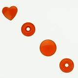100 Glossy Orange (B55) Heart Shaped KAM Plastic Resin Snaps Craft Baby Bib Cloth Diaper by KAM [並行輸