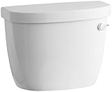 KOHLER K-4421-RA-0 Cimarron 1.28 gpf Class Five High Efficiency Toilet Tank with Right-Hand Trip Lev