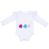 Amiu Baby ベビー服 新生児 ロンパース・カバーオール ベビーガール 動物 花 コンビ肌着 男の子 女の子 春 夏 秋 冬 出産祝い 70-100cm (ホワイト, 90)