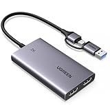 UGREEN 2K@30Hz HDMI キャプチャーボード 4K@30Hz パススルー機能 USB 3.0 フルHD 1080P 60Hz 超低遅延 録画 、Switch、PS5、Xboxなど対応