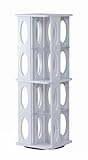 回転式CD/DVDタワーラック ホワイト(白）中容量モデル CD最大304枚収納 89cm高 コミック文庫本もOK