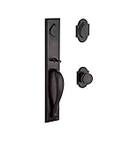 Baldwin DCLONXRUSRAR481 Reserve Double Cylinder Handleset Longview x Rustic with Rustic Arch Rose, D