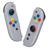 eXtremeRate Joycon 2対応用DIY交換シェルボタン、Nintendo Switch 2対応フルセットハウジングケース+デコレーションストリップ+ミドルブラケット+ボタン+工具キット-デラックス版【グレー】