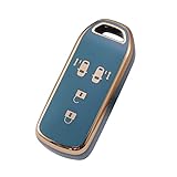 [YANMW] N-BOXキーケース適合ホンダ N-BOXキーカバー N-ONE N-WGN N-ワゴンNBOXカスタム N-VAN JF1 JF2 JF3 JF4 スマートキーケースキーホルダー 4ボタン (ブルー)