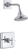 KOHLER K-T13134-3A-CP Pinstripe Pure Rite-Temp Pressure-Balancing Shower Faucet Trim, Polished Chrom