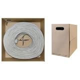 ElectroExperts Plenum Cat5e Bulk Cable, Gray, Solid, UTP (Unshielded Twisted Pair), CMP, 24 AWG, Pul