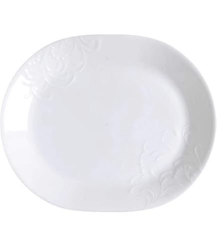 Amazon.co.jp: Corelle Madeline エンボス加工 ホワイト食器セット 12  