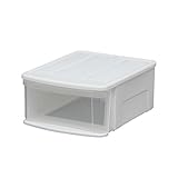 アイリスオーヤマ 収納ボックス チェストI 幅35.5×奥行44.5×高さ19.7cm ホワイト/クリア S