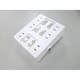 ヤザワ ウォールタップ 6個口 個別スイッチ付 ブレーカー機能付 ホワイト Y02WB660WH