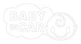 Sticker Shop Haru BABY ＩＮ CAR ステッカー 雲型 ２０cm ホワイト