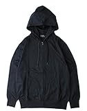 [ステイランド] パーカー スウェット ジップ パーカー メンズ (L, ブラック)
