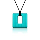 Siliconies Square Pendant (Teething/Nursing/Sensory) - Peacock Teal [並行輸入品]