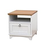 サイドワゴン 幅39.5×奥行41.2×高さ42.9cm 引出し付き ホワイトウォッシュ フレンチスタイル 白家具