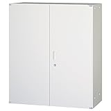 壁面収納家具 両開き戸 D:450 H:1050 棚板2枚付 オフホワイト MUAH-W11 日本製