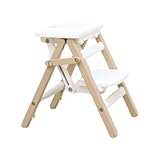 【当店限定カラー】ホワイト こども 踏み台 子供 キッズステップ 折りたたみ ストッパー付き 子ども 木製 軽量 ふみ台 キッズ ステップ ステップ台 2段 おしゃれ 洗面所 洗面台 トイレ 手洗い ストッパー ロック機能 子供用 子ども用 (ホワイト×ナチュラル)