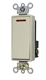 Leviton 20-amp 120-voltデコラPlus Rocker Lightedハンドル、照らさOff単極AC静かスイッチ 5631-2T 1
