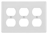 Bryant Electric NP83W 3-Gang 3-Duplex Nylon Wallplate, White [並行輸入品]