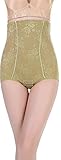 (コ-ランド) Co-land ウエスト下腹補正ショーツ シームレス レディース下着 お腹引締め シェイプアップ ヒップアップ ハイウエスト 透明感 レース花柄 女性用ガードル 産後サポーター グリー