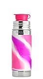 Pura 9オンス/ 260 mlステンレススチールInsulated Kidsスポーツボトルシリコンスポーツフリップキャップ&スリーブ(プラスチックフリー、Nontoxic認定、BPAフリー) I9