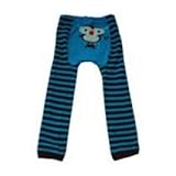 ベビー幼児・ウーリーレギンス by Dotty Fish　デザイン：ブルー・ブラック　ストライプ フクロウ、男の子 24-36ヶ月