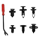 SEMIMO 自動車用リベットクリップ 200個セット ナイロン・プラスチック製 6種類 汎用 取り付け簡単 バンパー・フェンダー・トリム固定用 押し込み式 トリムファスナー ケーブル固定用 取り外し工具付き