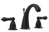Derengge New 8 Widespread Two Handles Oil Rubber Bronze Bathroom Faucet with Pop up Drain [並行輸入品]