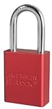 Americanロックレッド南京錠の1 1 / 2 "ソリッドアルミニウムボディ1 1 / 2 "シャックル(異なる印)
