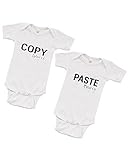 ツインコレクション – 2 Piece Short Sleeve Onesie Set – コピー+貼り付け カラー: ホワイト