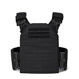 [TWINFALCONS] プレートキャリア 軽量 サバイバルベスト MOLLE モール ベスト サイズ調整可 1000Dナイロン素材 レーザー切断 ブラック