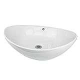 Nantucket Sinks NSV305 Oblong Oval Vessel Sink, White [並行輸入品]