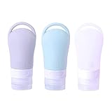 トラベルボトル 詰め替えボトル 3個セット 90ml 小分け容器 食品級シリコン製 シャンプーボトル 詰め替え容器 携帯便利 軽量 吊り下げデザイン付き 小分けボトル 出張用 旅行用 シャンプーボトル