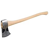 Ludell 12255 Hickory Wood Handle Axe, Polished and Sharpened Blade, Premium Bit, 3.5lb, 36" Handel L