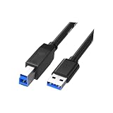 日本の中小企業 USB 3.0 USB 2.0 プリンターケーブル (Type A - Type B) 高速転送 5Gbps 外付けHDD スキャナー対応 高耐久 ブラック (USB3.0ケーブル, 3m)